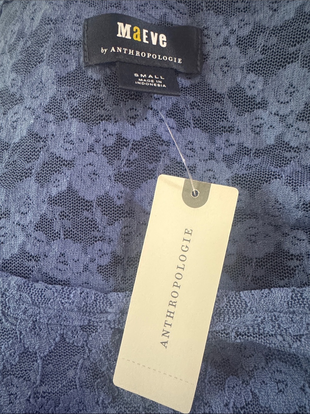 NWT Anthropologie Maeve Lilac Lace Long Sleeve Top Scoop Neck Size Small - Picture 7 of 8